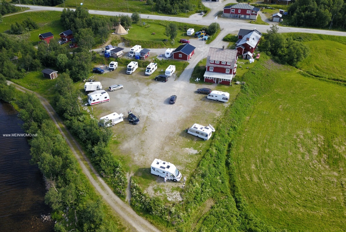 Luchtfoto van Fjllns Camping en Lodge