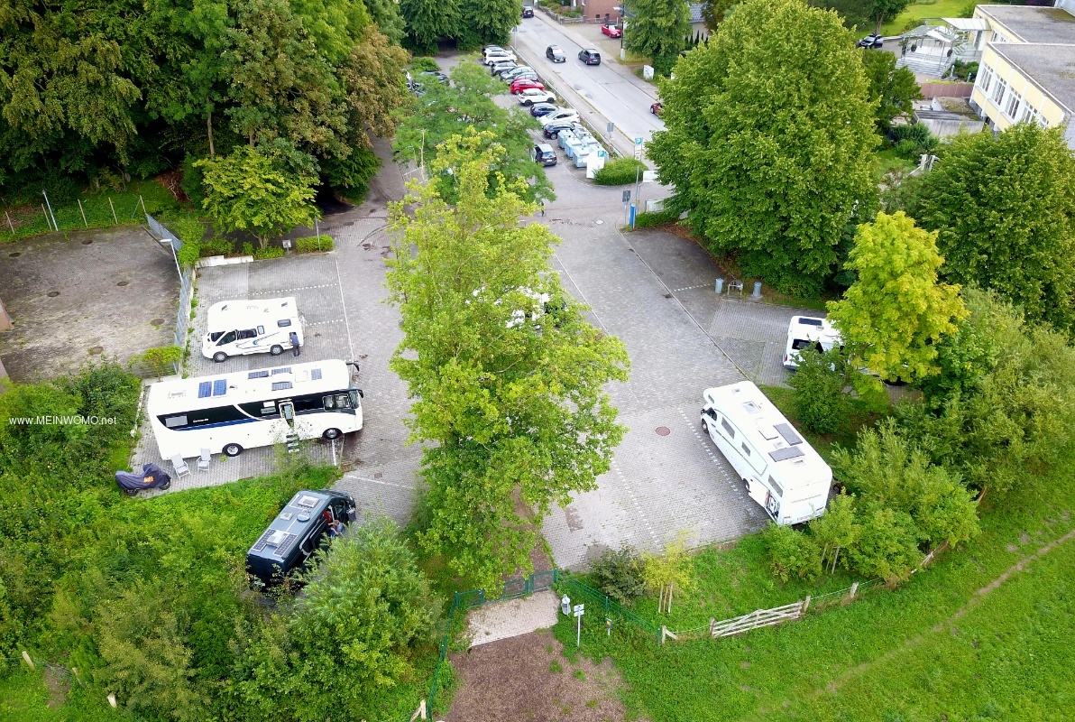 Veduta aerea del parcheggio Riesebusch, Bad Schwartau. 