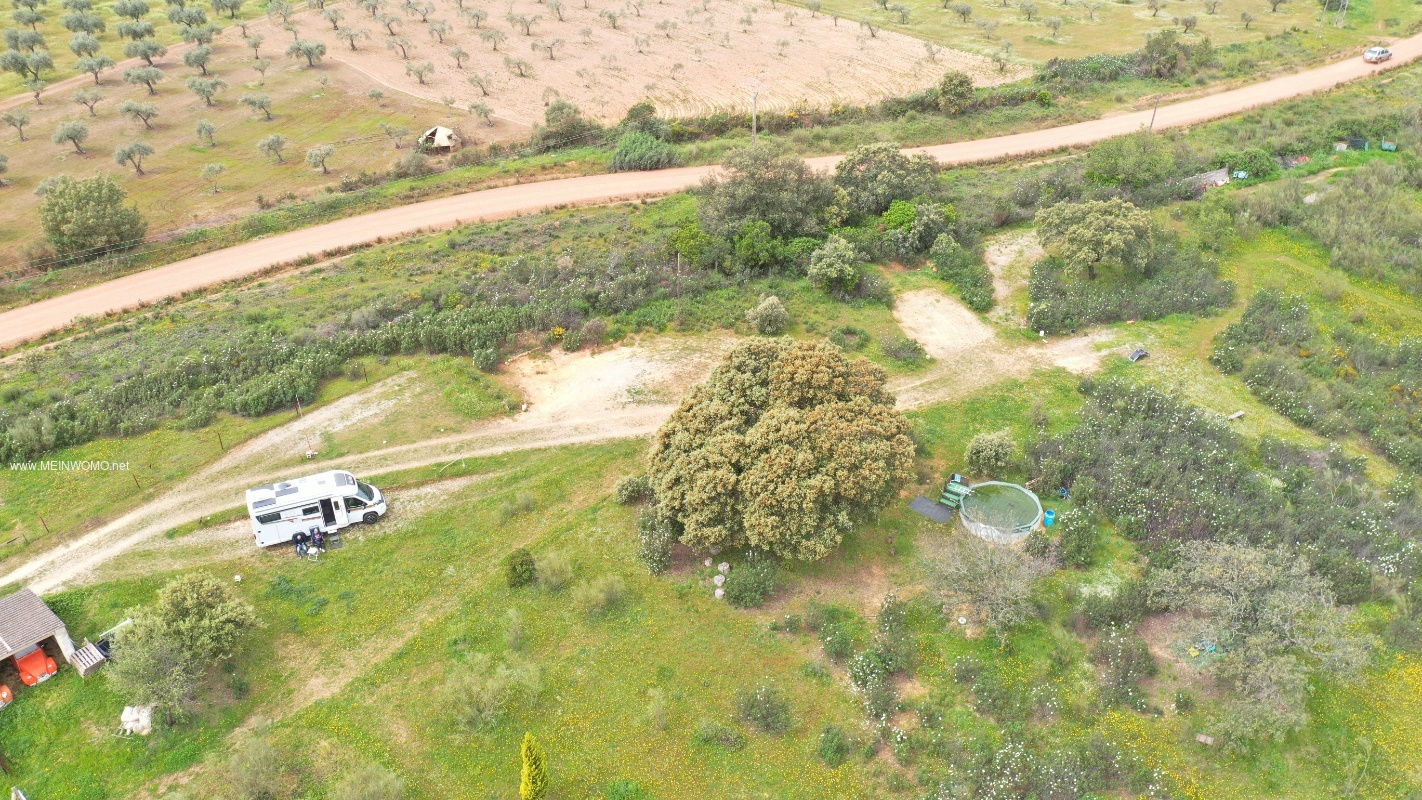 Luchtfoto van het veld La Tierra Verde