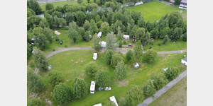 Luftaufnahme vom Campingplatz Nufenen