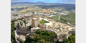 Luftaufnahme von der Festung La Mota.