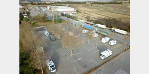 Luftaufnahme vom Stellplatz Teruel bei Al Campo