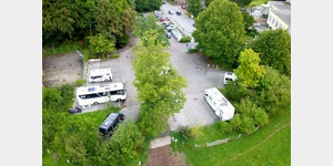 Luftaufnahme vom Stellplatz Riesebusch, Bad Schwartau. 