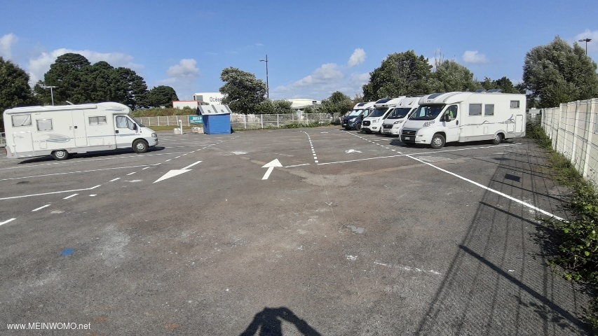 Part of the parking space.