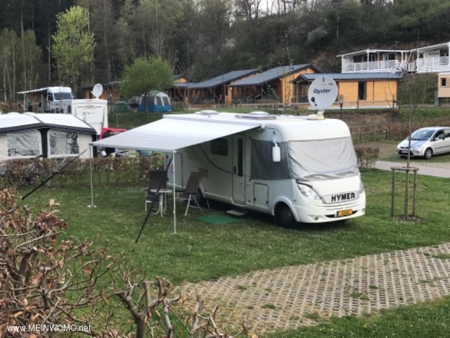  Camping pitch Kaul, Wiltz (L) @ in the background the tenement houses   