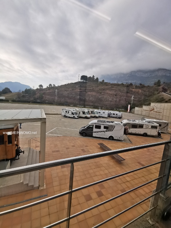The parking lot in front of the rack railway station to Montserrat Monastery