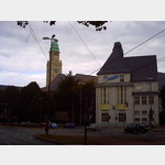 Rathaus BUER , rechts das ehemalige LYCEUM (Mdchengymnasium), heute Gesamt-Schule