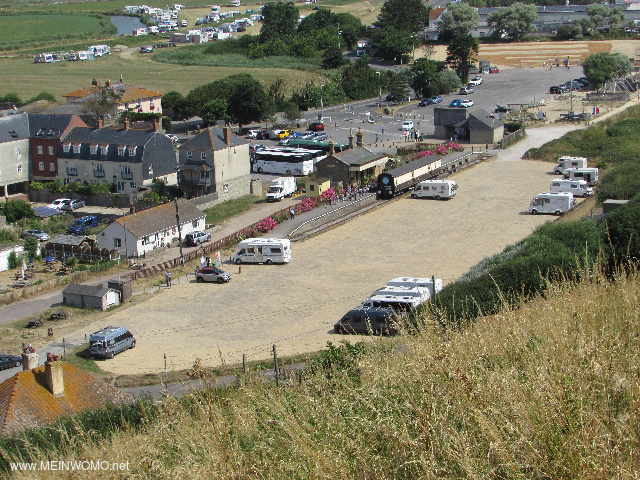  The large parking lot seen from the cliff