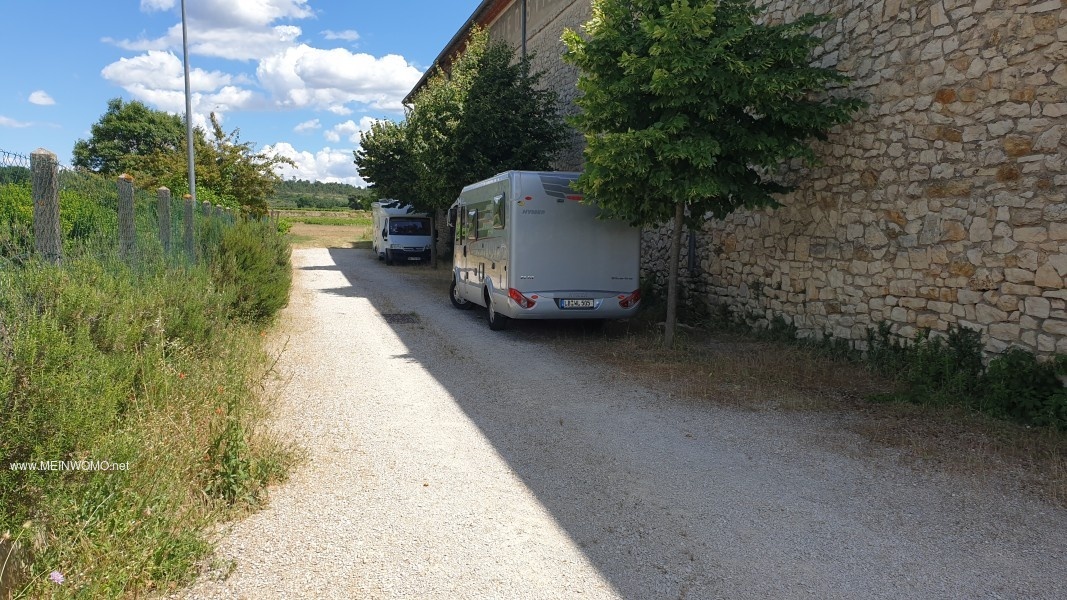 Parking space on the north side of the winery. 