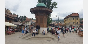 Der Sebilj-Brunnen in Sarajevo.