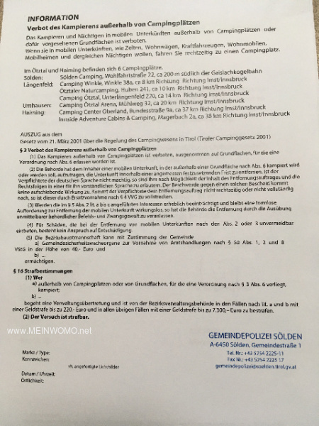  Informazioni Gemeindepolizei Slden