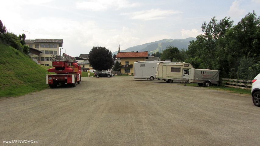  The parking lot in Bruck;.  not very nice - but quite quiet at night.