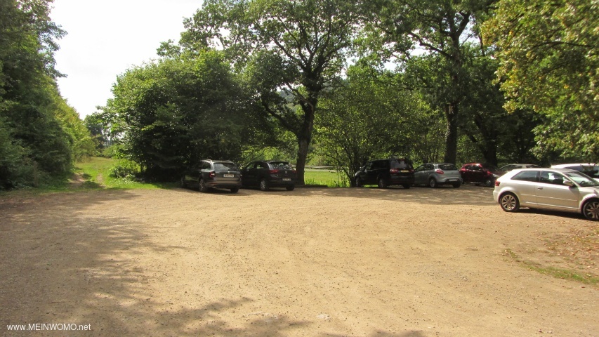 Partial view of the hiking car park at the Irreler waterfalls
