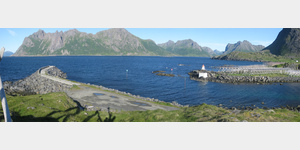 Mole und Hafeneinfahrt von Hovden, Buholmen, 8475, Norwegen