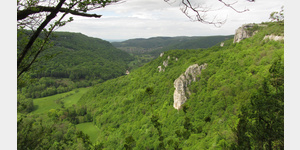 Blick vom Aussichtspunkt Belvedere du fer  Cheval in den gleichnamigen Talkessel .