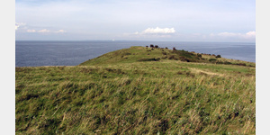 Fyns Hoved, die Nordspitze der Halbinsel Hindsholm, ldt zu einer kleinen Wanderung ein. Blick nach Norden. Am Horizont die Insel Sams.