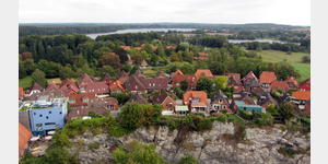 Bad Segeberg, Blick vom 77 Meter hohen Kalkberg auf den nrdlichen Teil des Ortes.