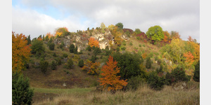 Herbstlandschaft im Naturschutzgebiet Kripp- und Hielcher, einem Karstgebiet im nordhessischen Werra-Meiner-Kreis bei Frankershausen.