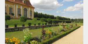 Barockgarten Grosedlitz, Blumenrabatte an der Oberen Orangerie