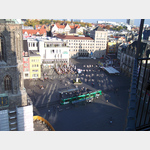 Blick von den Hausmannstrmen der Marktkirche auf den Marktplatz von Halle (Saale)@aufgenommen 2008