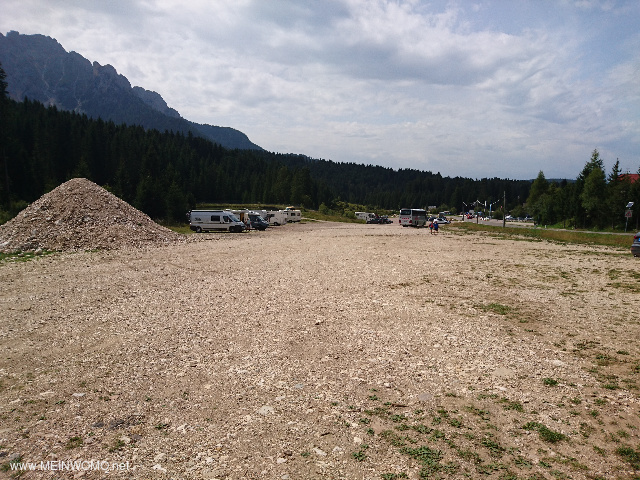  View of parking lot opposite the lifts in summer