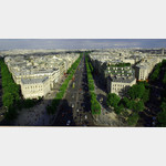 Paris Blick vom Triumphbogen aus, auf die champs Elysee