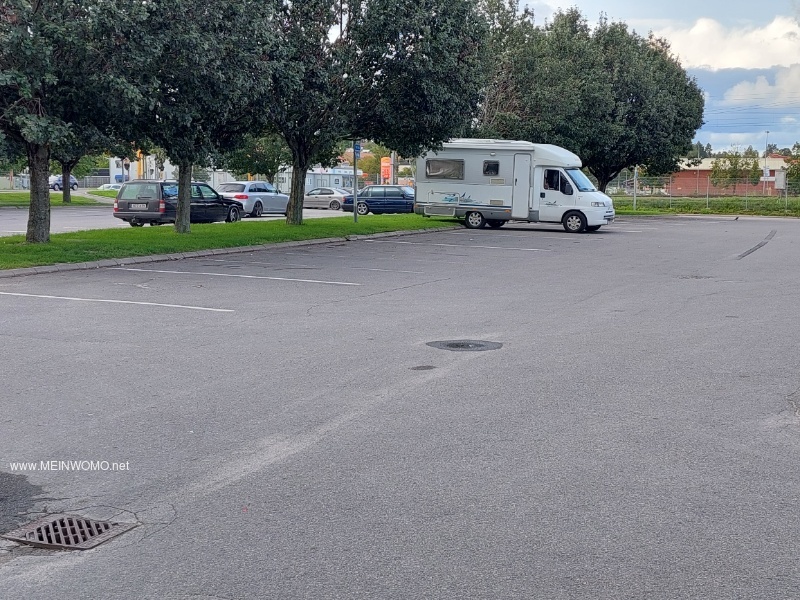 Parking lot in Arvika where overnight stays are allowed. 
