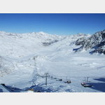 Blick von der Bergstation der Schnalstaler Gletscherbahn ins Skigebiet., Belvedere Hotel Grawand, 39020 Schnals Bozen, Italien