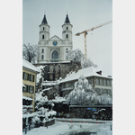 Festungskirche von Aarburg im Winter