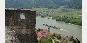 Blick von Ruine  auf Drnstein