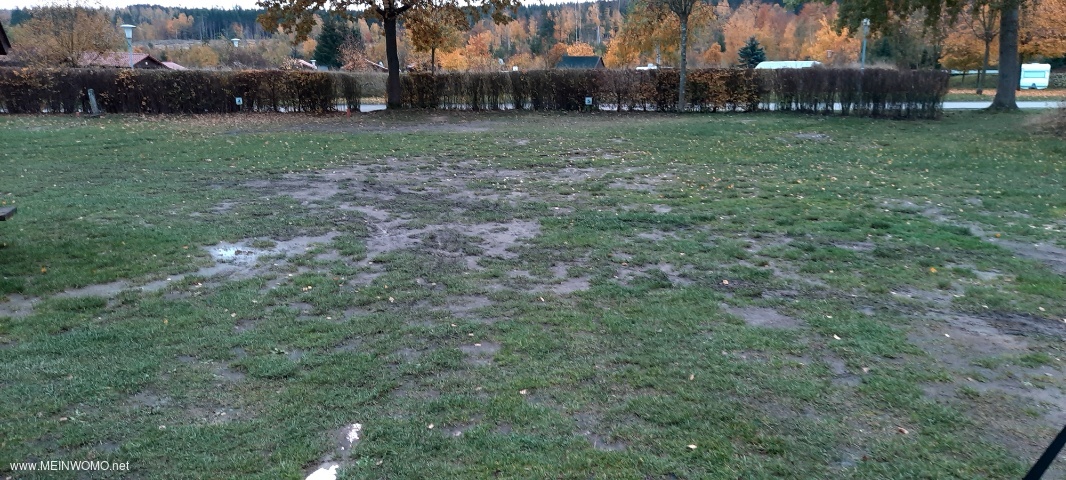 Unfortunately, the pitches are a bit muddy in the rain 