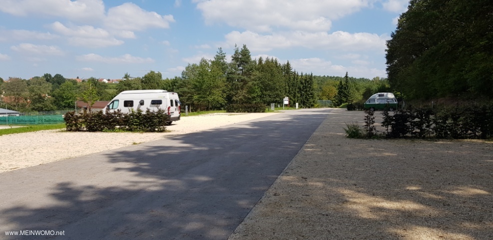  The driveway is paved, gravel the parking lots and just always several places about 4 are separated ...