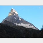 Das Matterhorn 4478 m steht auf der Grenze zwischen der Schweiz und Italien (Tele)