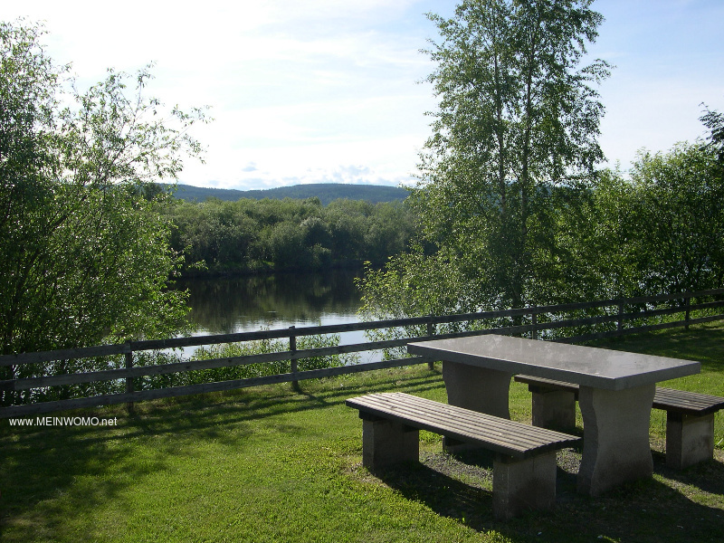  Rest area with benches at the river