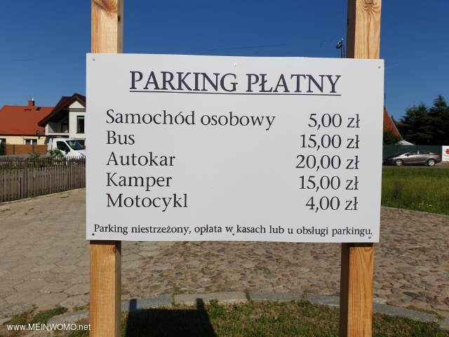 Preisschild parking