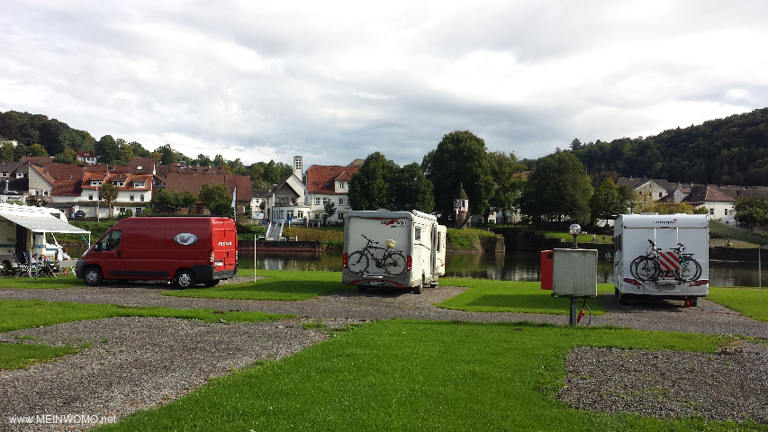 Blick vom Campingplatz auf die Weser