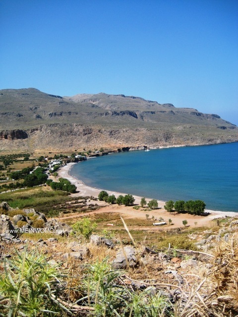 Bucht von Kato Zakros mit dem bernachtungsplatz im Vordergrund