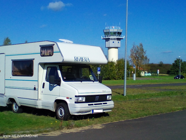  Parking in front of the airport building..  Well maintained, empty, quiet..  At Leipzig-Altenburg A ...