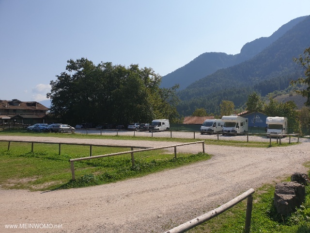 Day car park in front of the campsite (blue house)