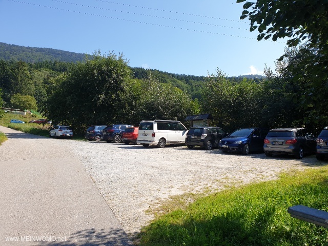  Hikers parking lot on the right side of the road  
