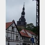 Der schiefe Kirchturm der Oberkirche Bad Frankenhausen