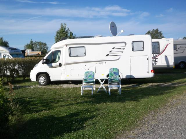  typical parking space for campers at the campsite