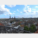 Blick von der Aussichtsplattform des runden Turmes auf die Altstadt von Kopenhagen.