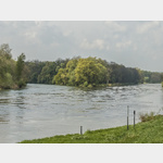 Lech mndet gegenber Marxheim OT brck in die Donau