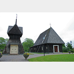Kirche von Sjtorp.Ganz aus Holzschindeln., Kyrkvgen 23, 540 66 Mariestad, Schweden