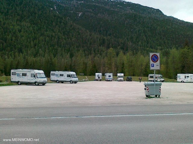  De enige plek waar je kunt parkeren met Womo in Cortina