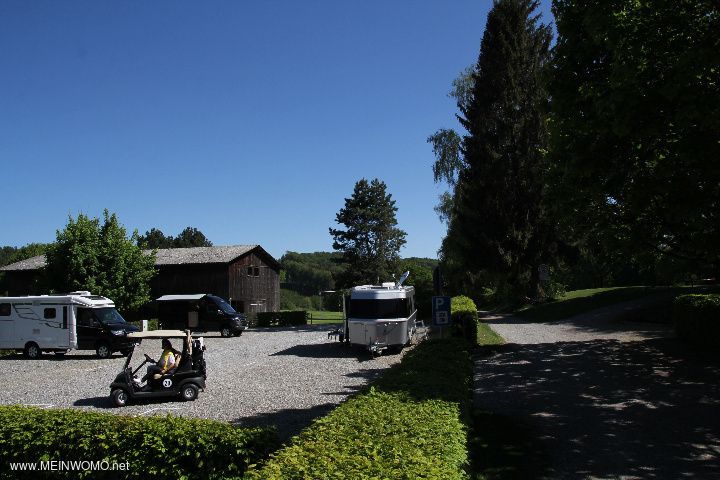 Der Stellplatz im Frstlichen Golf- und Natur-Resort Bad Waldsee.  