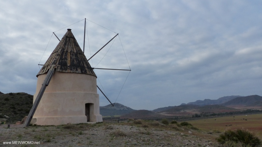 Windmill on the way to Playa de los Genoveses. 