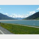 10113066-Reschensee, recht wenig Wasser fhrend, Frazione Curon, 39027 Graun im Vinschgau BZ, Italien