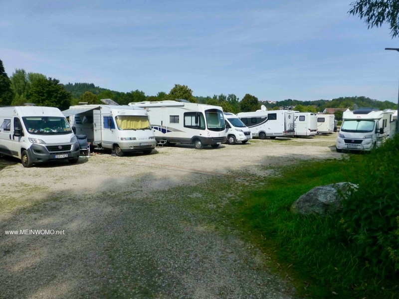 lower parking space at the campsite